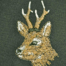 Sweatshirt Polokragen - Stickerei Tier Motiv S Rehbock 1006