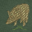 Sweatshirt Polokragen - Stickerei Tier Motiv S Wildschwein 1007